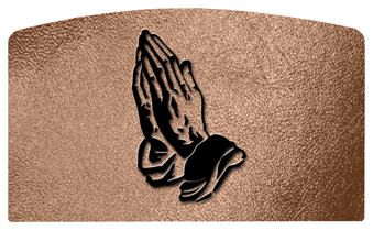 DACRO-516-BK-SH-BZ Black Praying Hands Shimmer Bronze